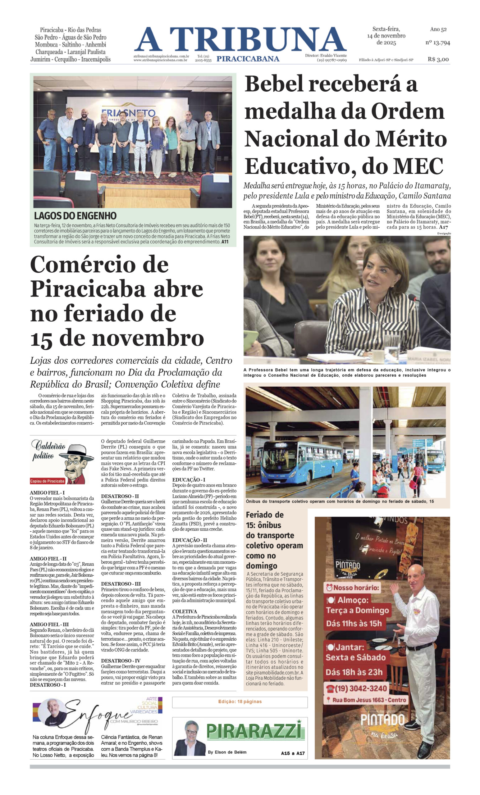 A Tribuna Piracicabana – Edicao 13794- 18 páginas – Sexta-feira 14-11 ...