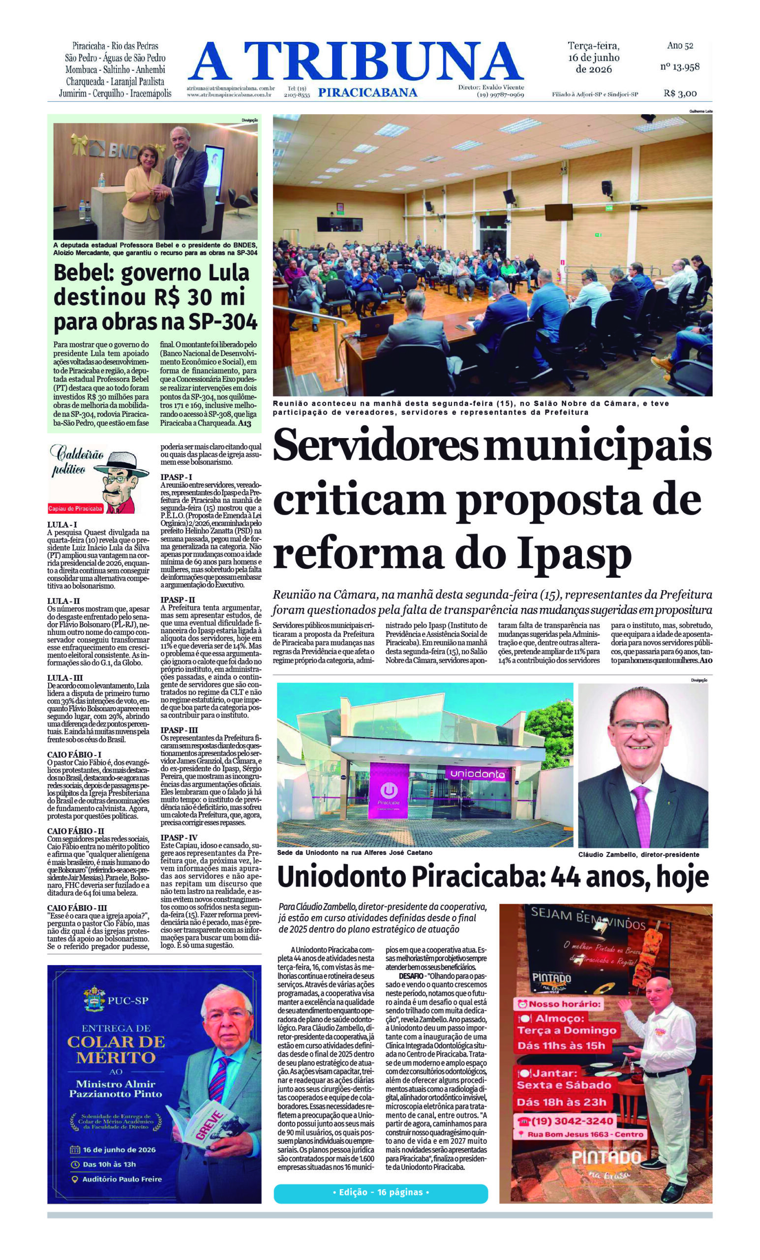 A Tribuna Piracicabana – Edicao 13958 - 16 páginas – terça-fiera 16-06-26-compactado-1