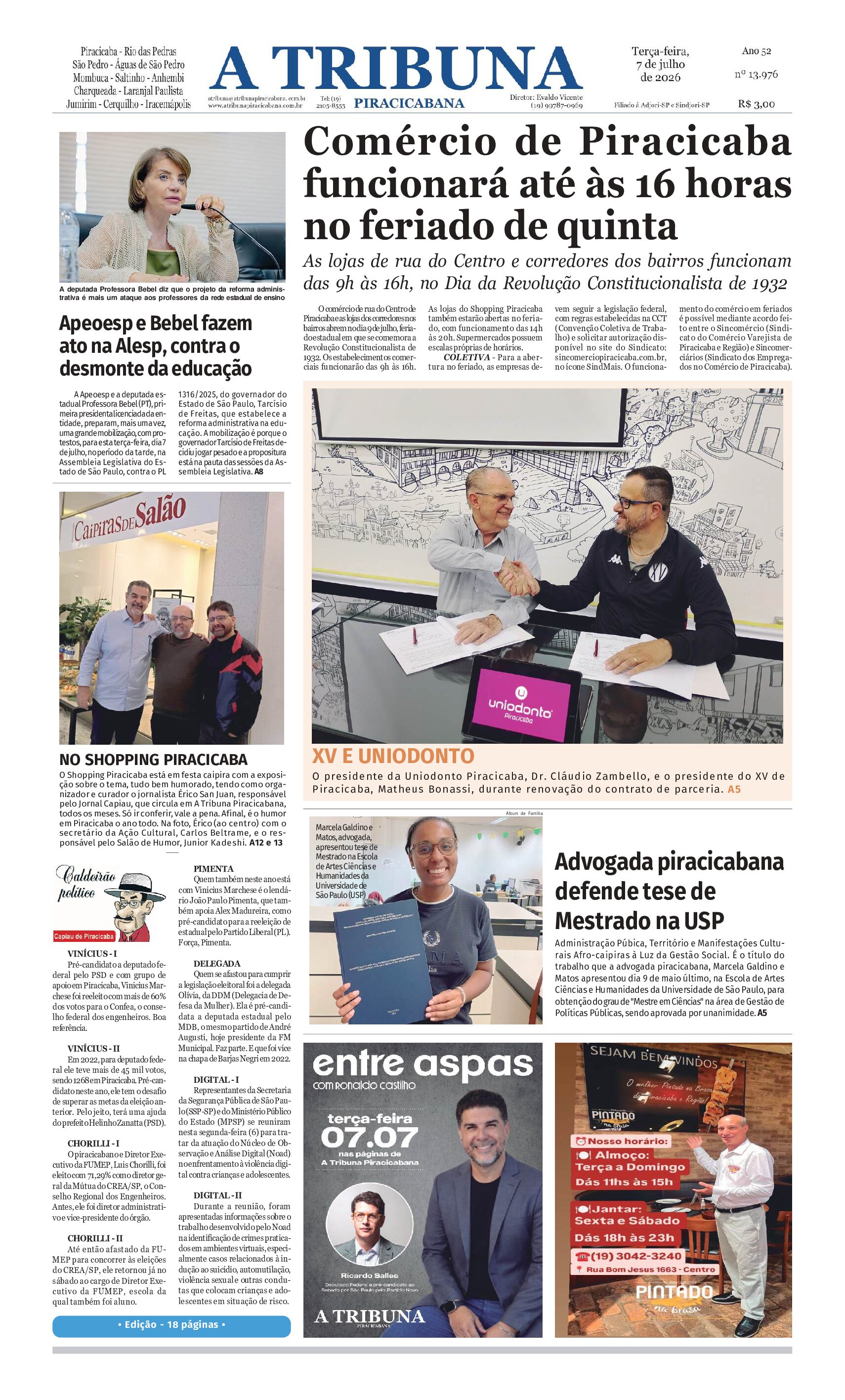 A Tribuna Piracicabana – Edicao 13976 -18 páginas – terça-feira 07-07-26-compactado
