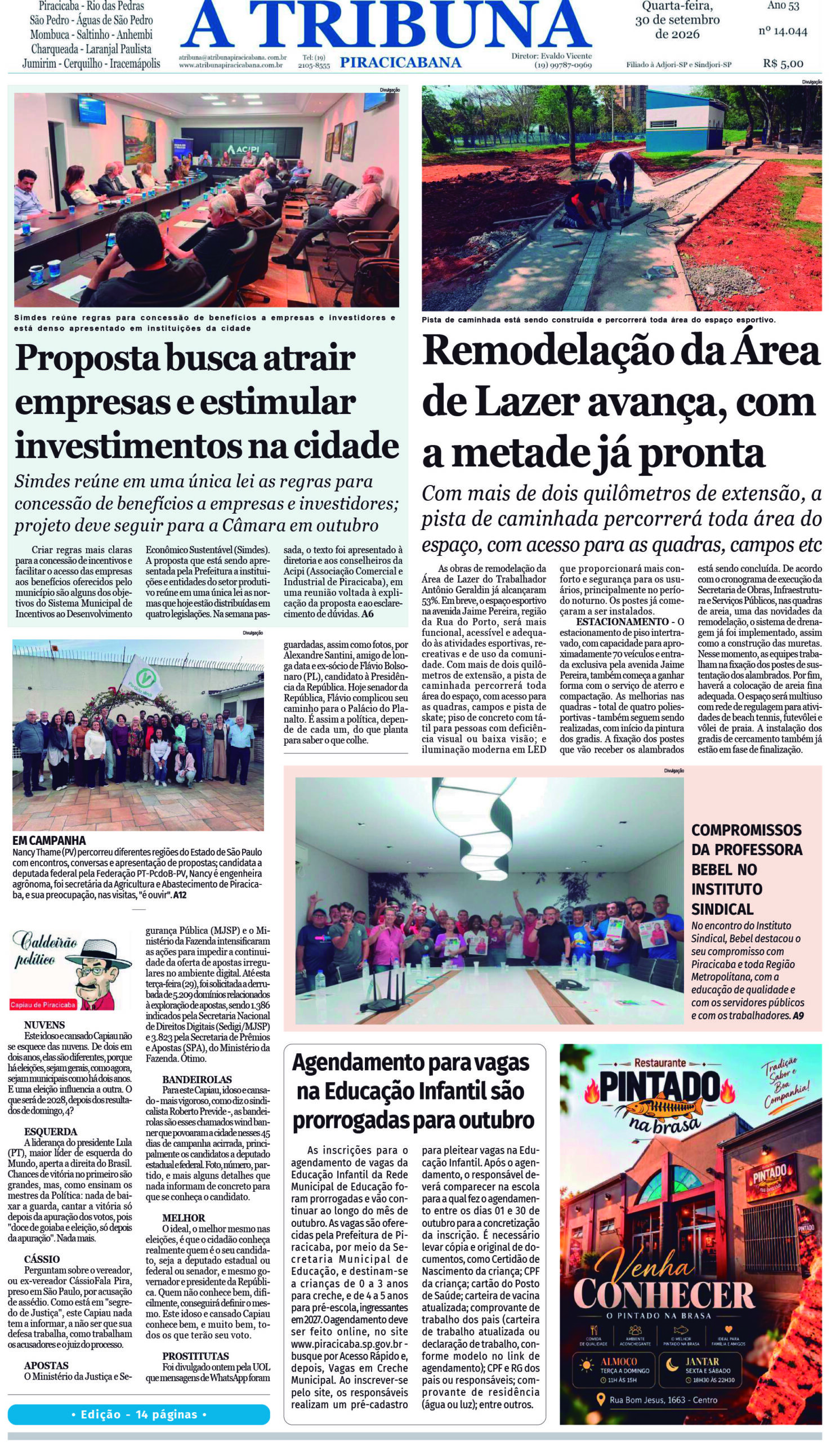 A Tribuna Piracicabana – Edição 14044 -14 páginas – quarta-feira 30-09-26-compactado-1