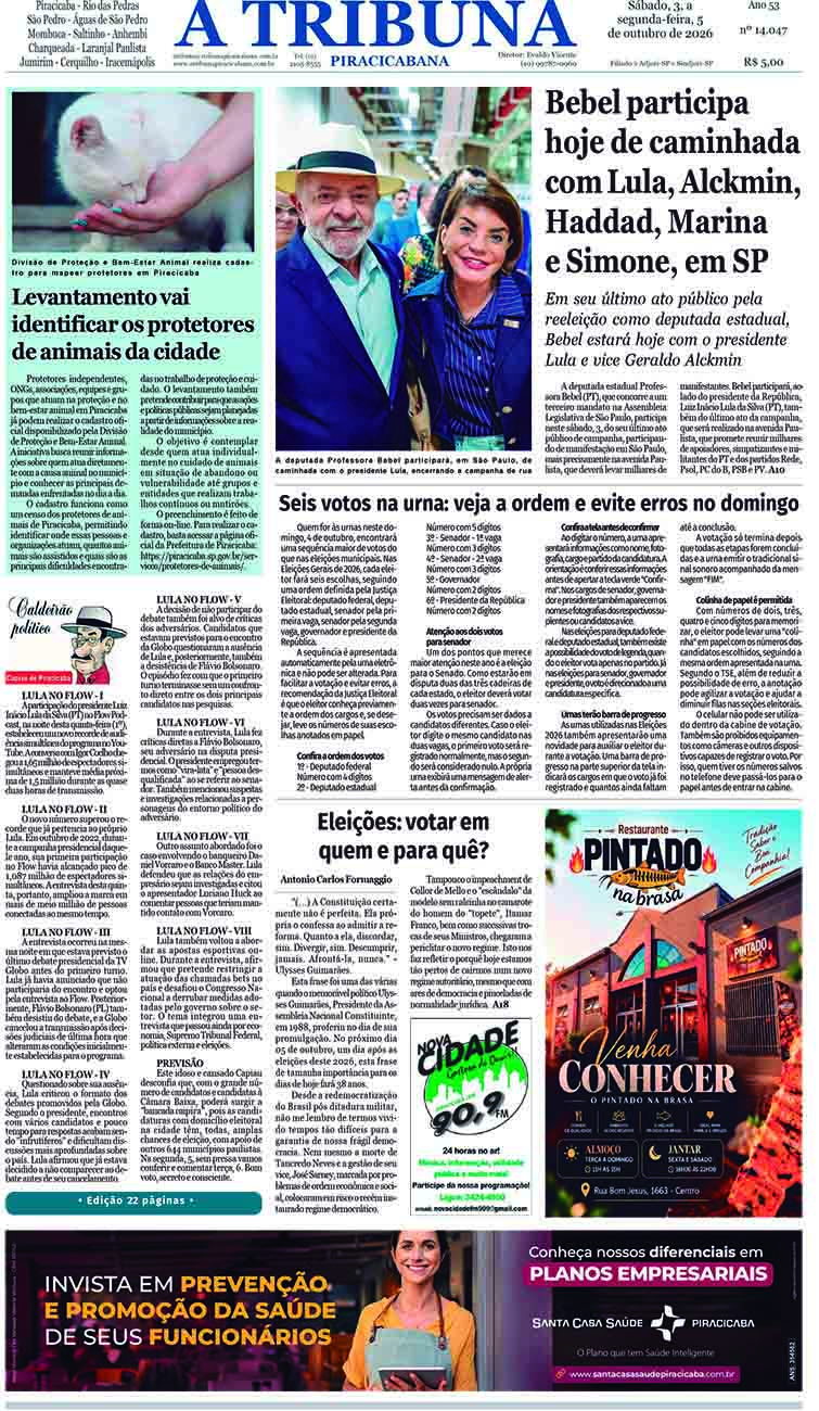 A Tribuna Piracicabana – Edição 14047 -22 páginas – sábado 03-10-26-compactado-1