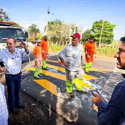 O prefeito Helinho Zanatta esteve no local para acompanhar os trabalhos