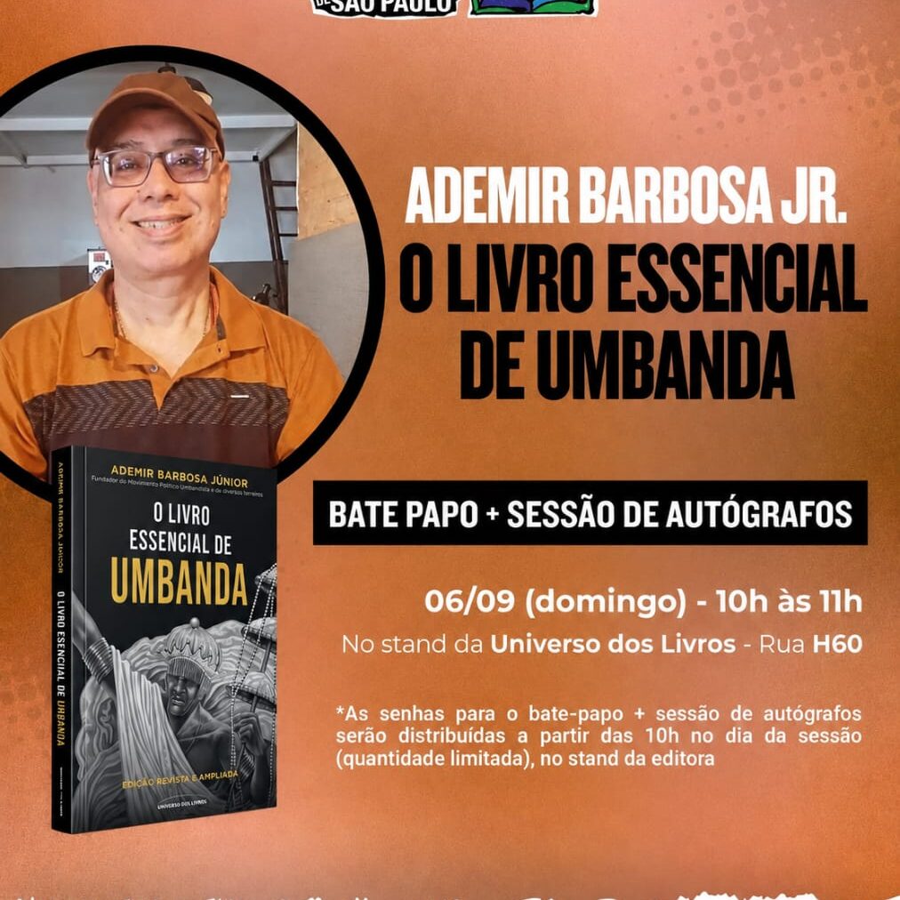 Pai Dermes realiza palestra e sessão de autógrafos da obra O livro essencial de Umbanda. CRÉDITO: Divulgação