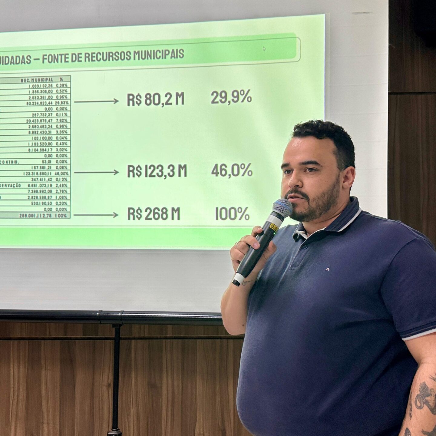 Agenor Santos, da Secretaria de Saúde, apresentou dados financeiros. Crédito: Divulgação