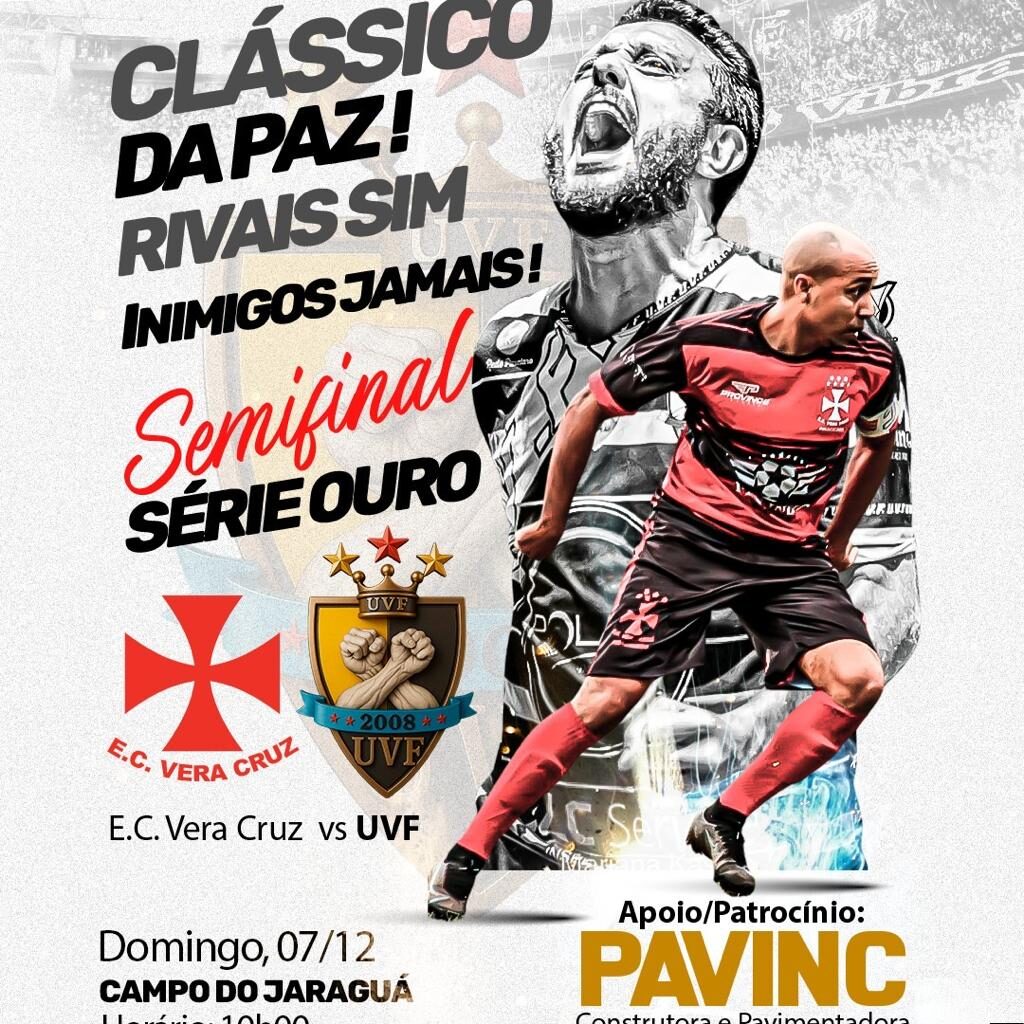 Clássico da Paz acontece neste domingo. CRÉDITO: Divulgação