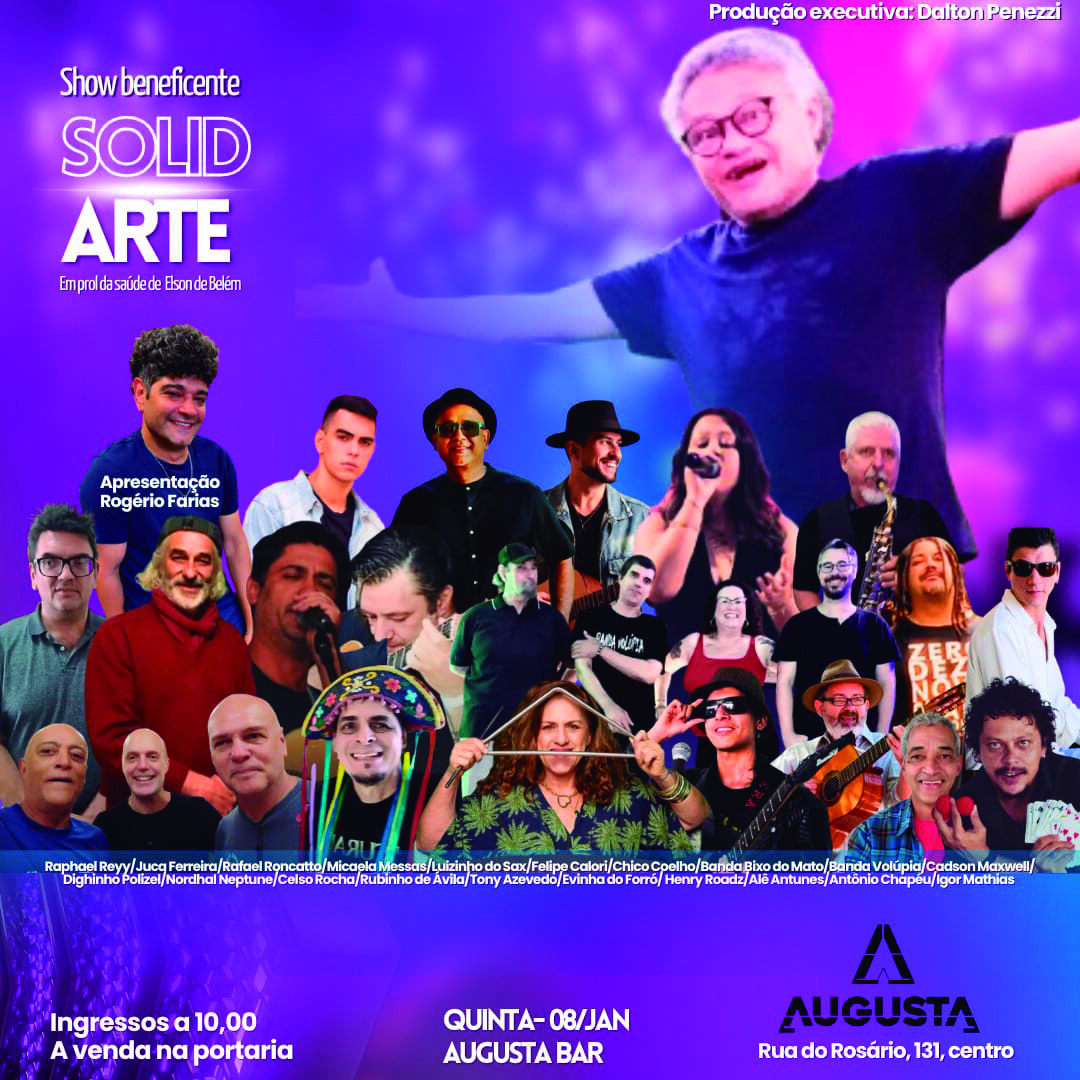 SolidARTE será realizado amanhã, 8, no Augusta Bar. CRÉDITO: Divulgação