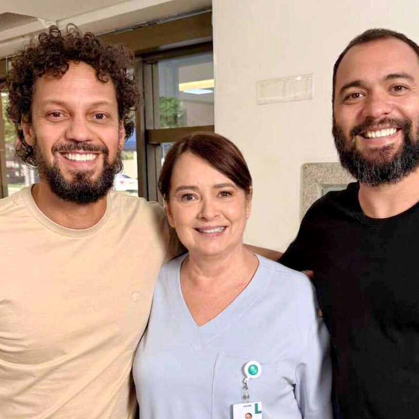 Tarcizio Rafael, Myrian Rios e Tiago Benetti participam do longa-metragem O Poder do Rosário. CRÉDITO: Divulgação