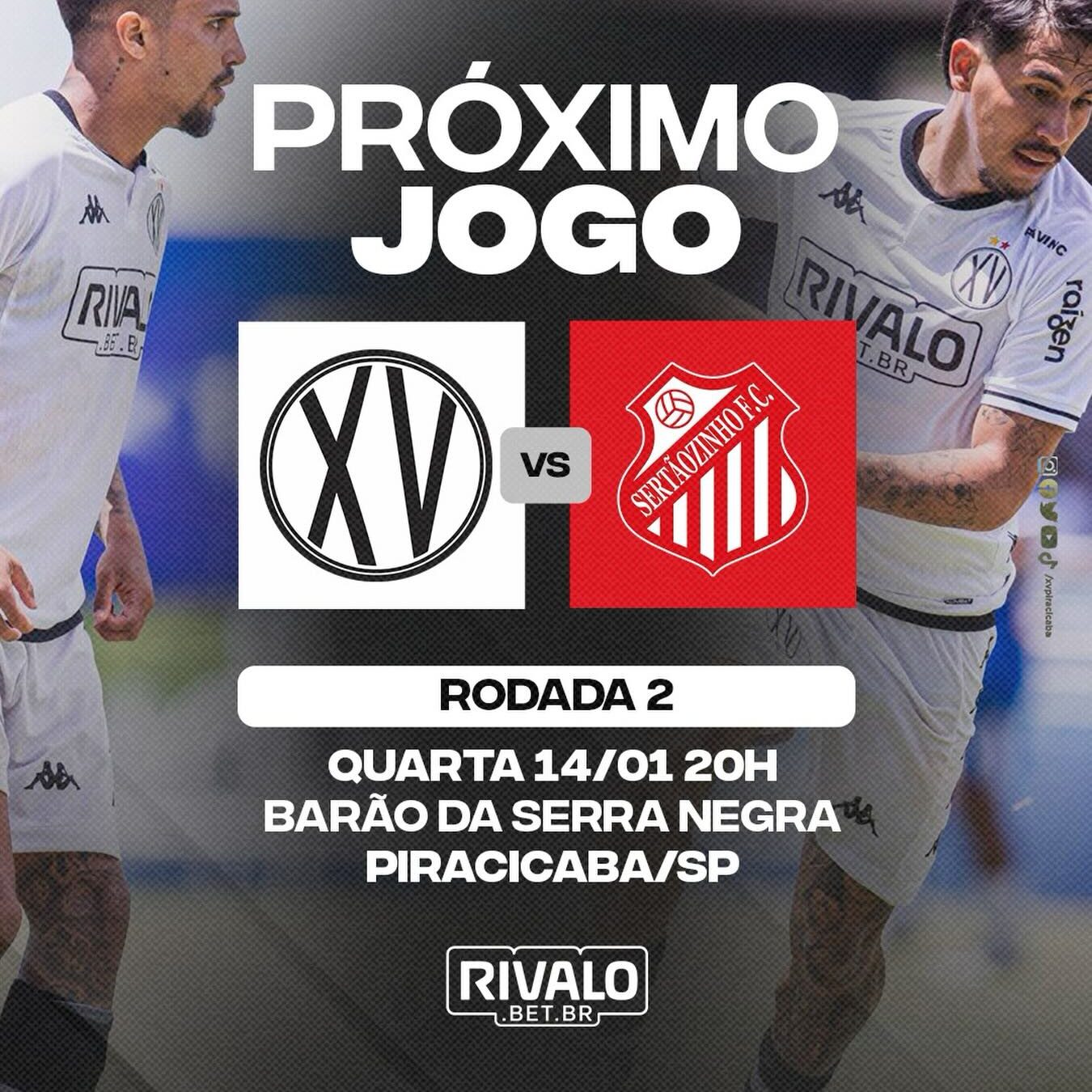 XV x Sertãozinho - 2º rodada da 1º fase do Paulista A2 2026. CRÉDITO: Divulgação