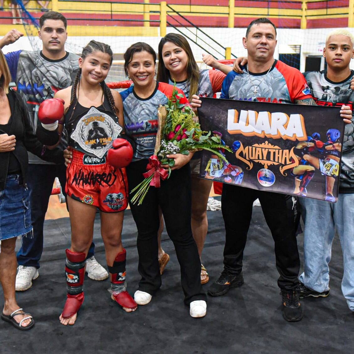 23-05-Evento (MuayThai) Atleta Luara Rita manteve 5 vitórias consecutivas e conquistou o cinturão para São Pedro - foto: Divulgação